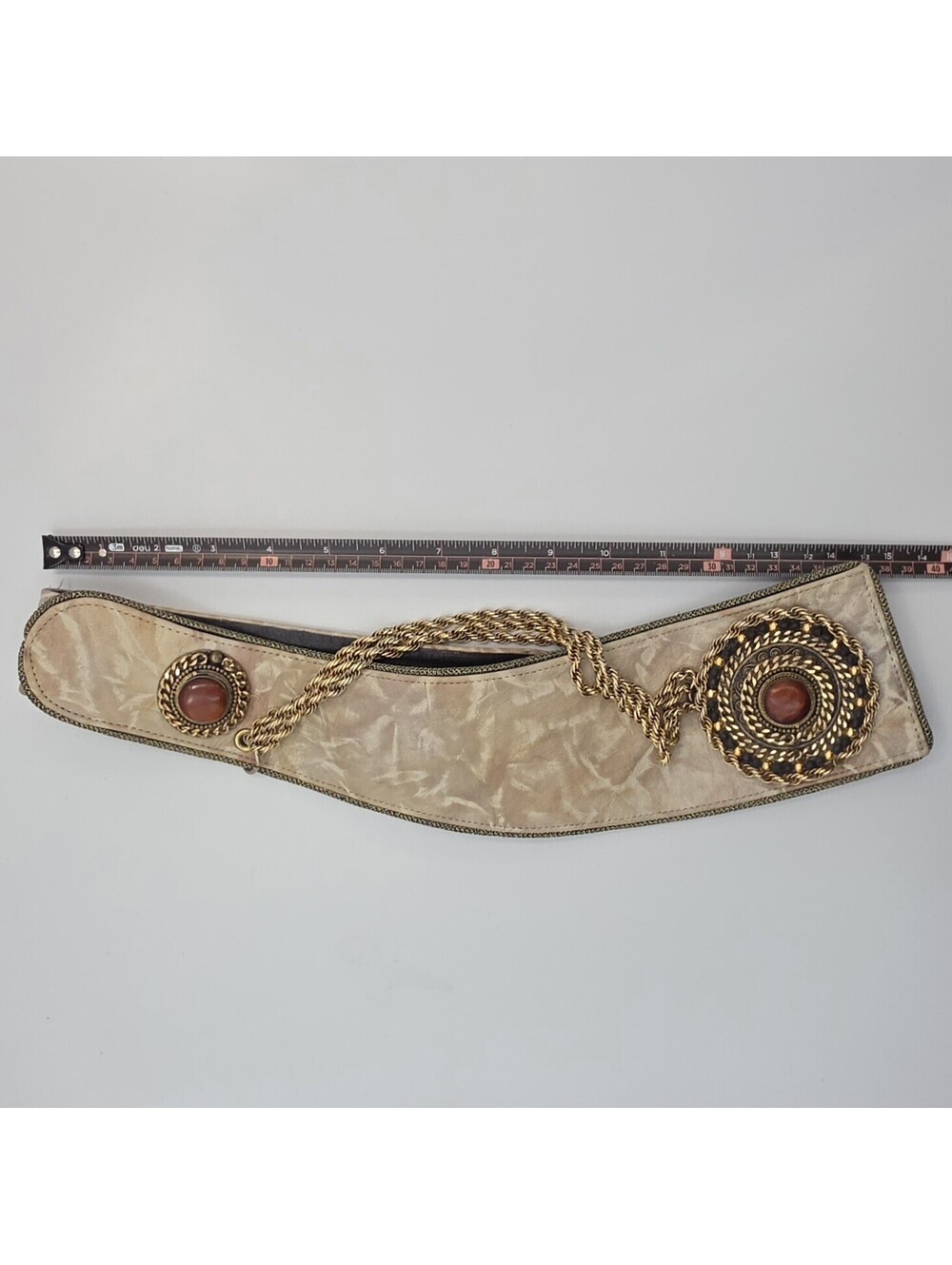 Vtg Salena’s Collection Statement Belt 80s 90s Western Boho Concho Chain Wide US